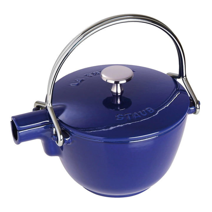 STAUB Teekanne/Wasserkessel, rund 16,5 cm, 1,15 L mit mattschwarzer Emaillierung Im Inneren des Kess