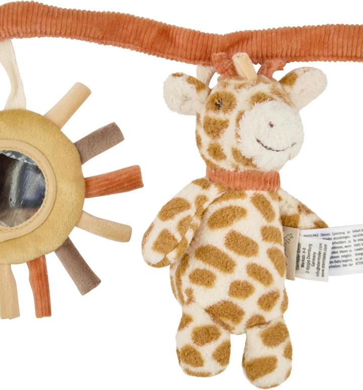 Sterntaler Kinderwagenkette Giraffe Kaya – Babyspielzeug mit Spiegel & Rassel – Elastisches Band & S