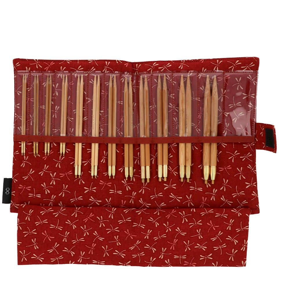 Seeknit KA58910-02 Rundstricknadeln Set, Bamboo, Rot, Standard