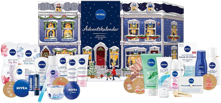 NIVEA Adventskalender 2022 für 24 einzigartige Verwöhnmomente, Weihnachtskalender mit ausgewählten P