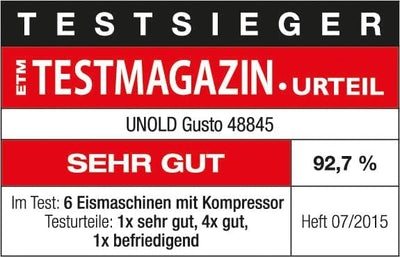 UNOLD 48845 Eismaschine Gusto mit selbstkühlendem Kompressor, 2 L Volumen, elegantes Edelstahlgehäus