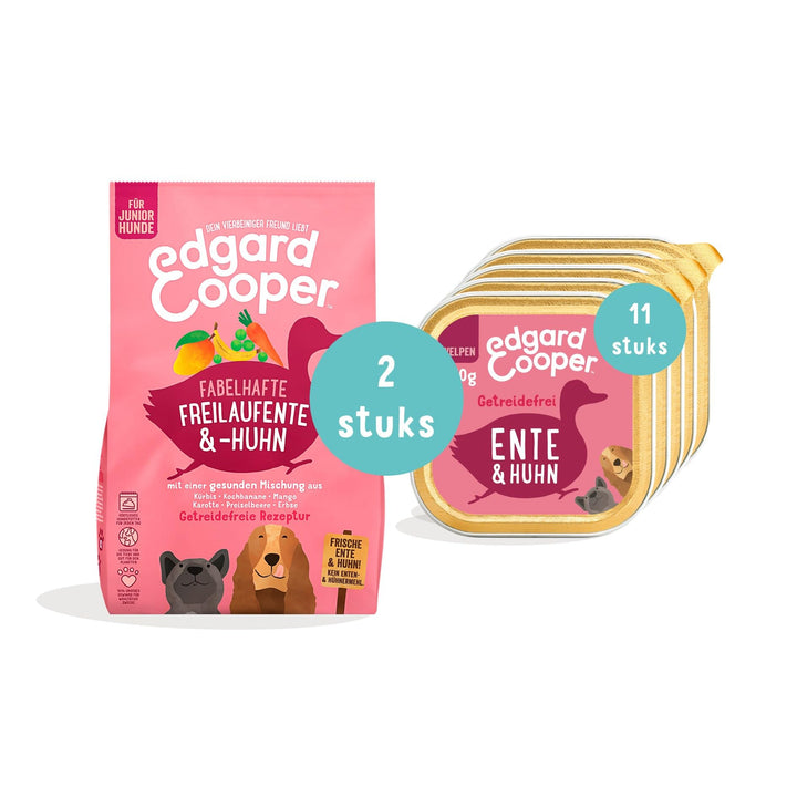 Edgard &amp; Cooper natürliches Premium Trockenfutter für Welpen, getreidefrei und proteinreich Ente &amp; H