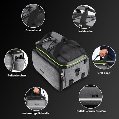 Lixada Fahrradtaschen für Gepäckträger, Fahrrad Gepäckträgertasche, Wasserdicht Fahrrad Sitz Tasche