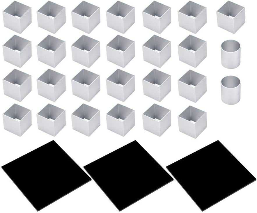 TOPINCN Backformen,3D-Metallwürfel-Kuchenform Dreischichtiges Rotations-Mousse-Kuchen-Dessert-Backfo