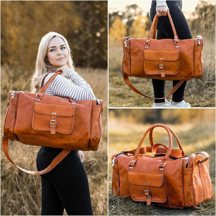 Gusti Weekender Leder - Harvey Damen und Herren Reisetasche Umhängetasche Handtasche Ledertasche Bra