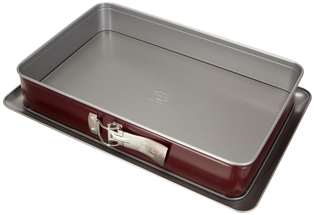 Dr. Oetker Rechteck-Springform 38 x 25 cm Bicolor, eckiges Kuchenblech mit zweifarbiger Antihaftbesc