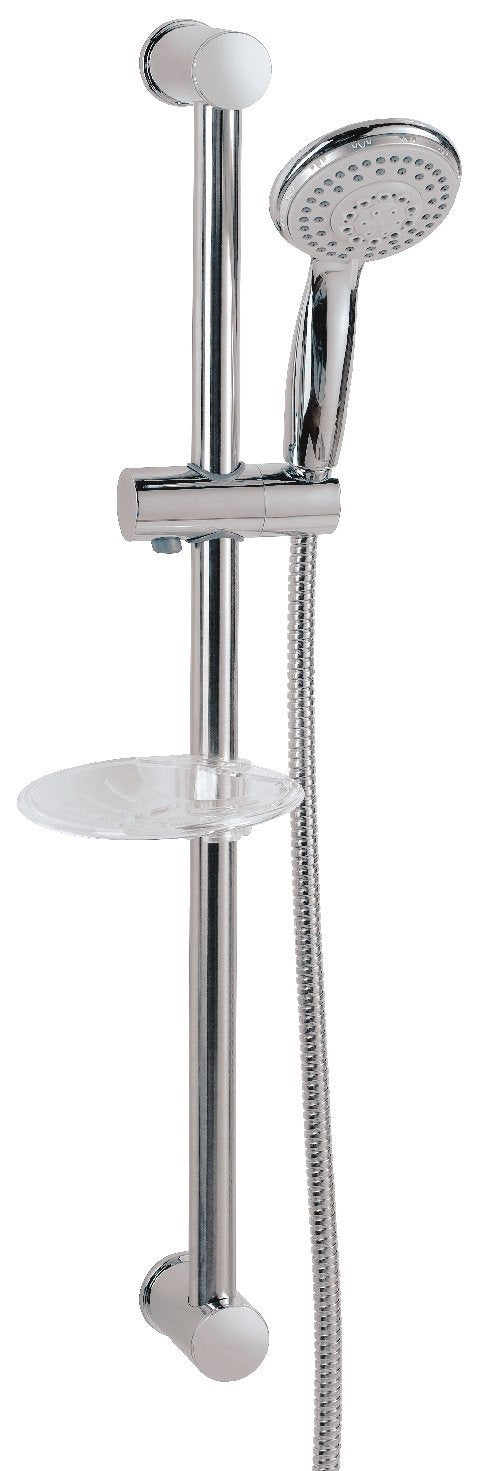 AquaSu Duschset Barca 5 | Duschgarnitur mit Handbrause | 5-fach verstellbare Handbrause | Chrom