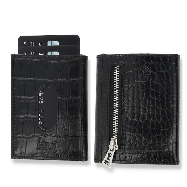 NEU: SOLO PELLE® Slim Wallet mit Münzfach [12 Karten] Slimwallet Riga [RFID-Schutz] Kartenetui mit M