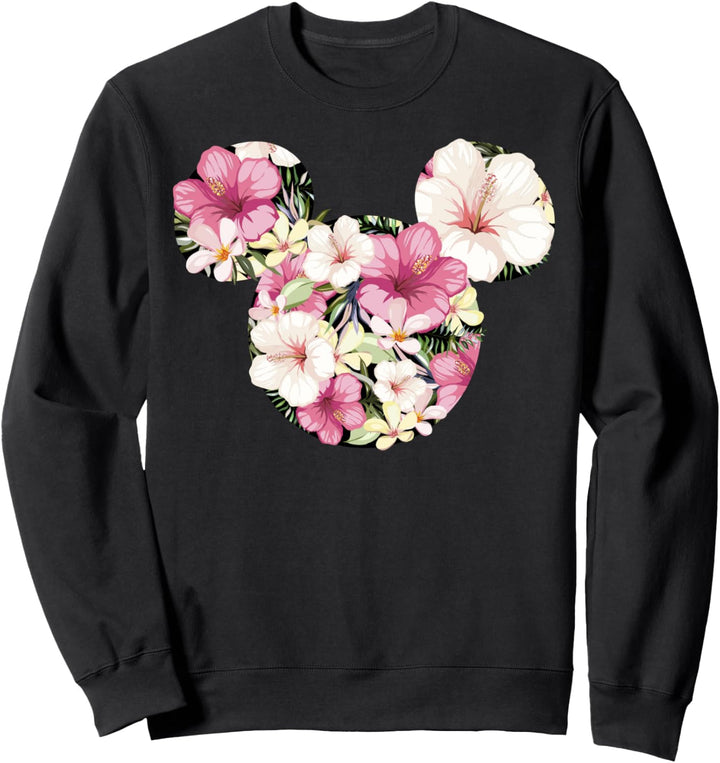 Disney Mickey And Friends Tropical Floral Print Silhouette Sweatshirt