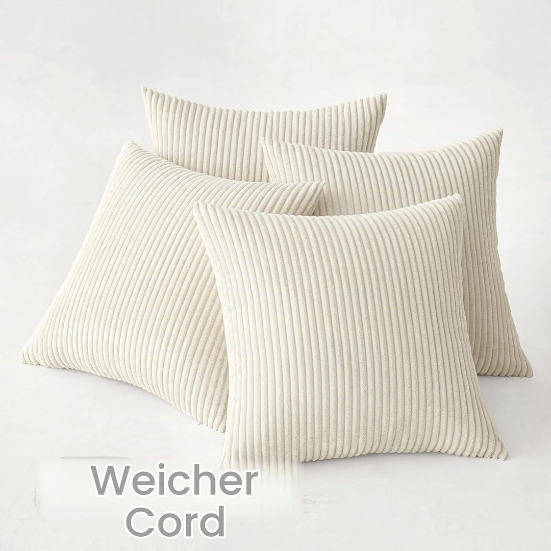 MIULEE Weihnachten 4er Set Kissenbezüge Kord Kissenhülle Dekorative Kissenbezug Sofakissen Couchkiss