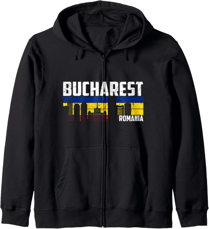 Mein Bukarest Skyline Rumänien Heimat Stadt Souvenir Kapuzenjacke