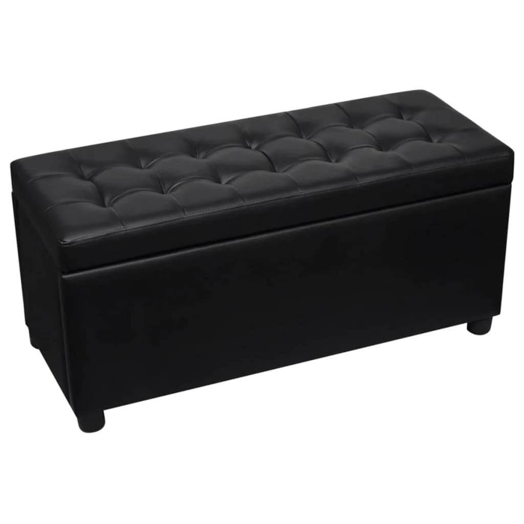vidaXL Ottomane Sitzhocker Bank Sitzwürfel Sitztruhe Couchtisch Aufbewahrungsbox Schwarz, Schwarz