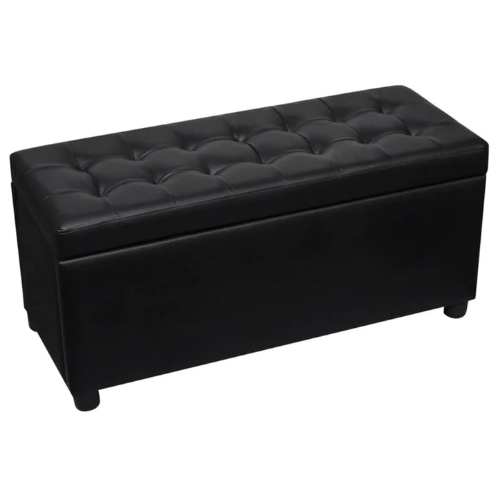 vidaXL Ottomane Sitzhocker Bank Sitzwürfel Sitztruhe Couchtisch Aufbewahrungsbox Schwarz, Schwarz