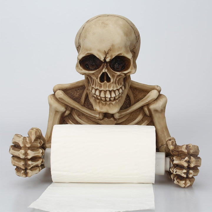 Namvo Skelett-Rollenhalter, Retro-Totenkopf-Toilettenpapierhalter, Harz, moderner wandmontierter Pap