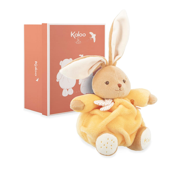KALOO - Schmusetuch Hase Gelb 17cm - Ultraweiches und Flauschiges Plüschtier für Babys - Zarter Begl