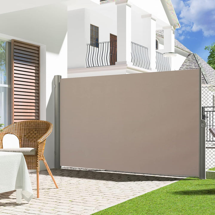 LARMNEE Seitenmarkise, ausziehbar, 180 x 300 cm, Sichtschutz, Sonnenschutz, Blickdicht, Seitenrollo,