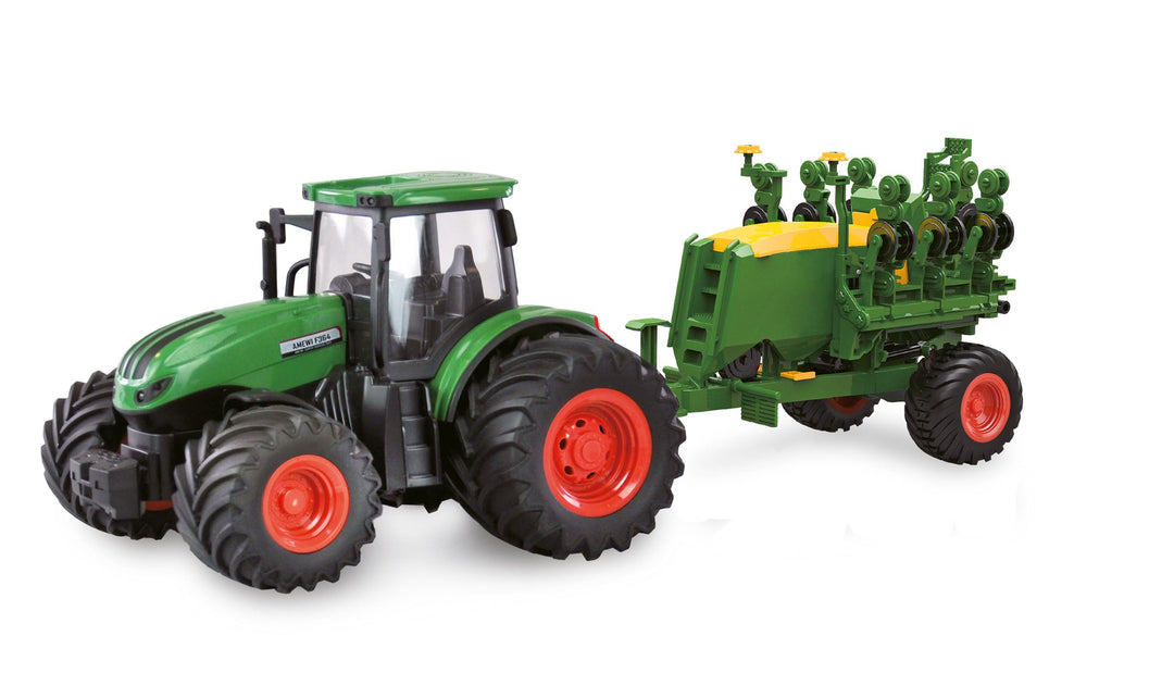 Amewi 22638 RC-Traktor mit Sämaschine, Sound & Licht, 1:24 RTR grün