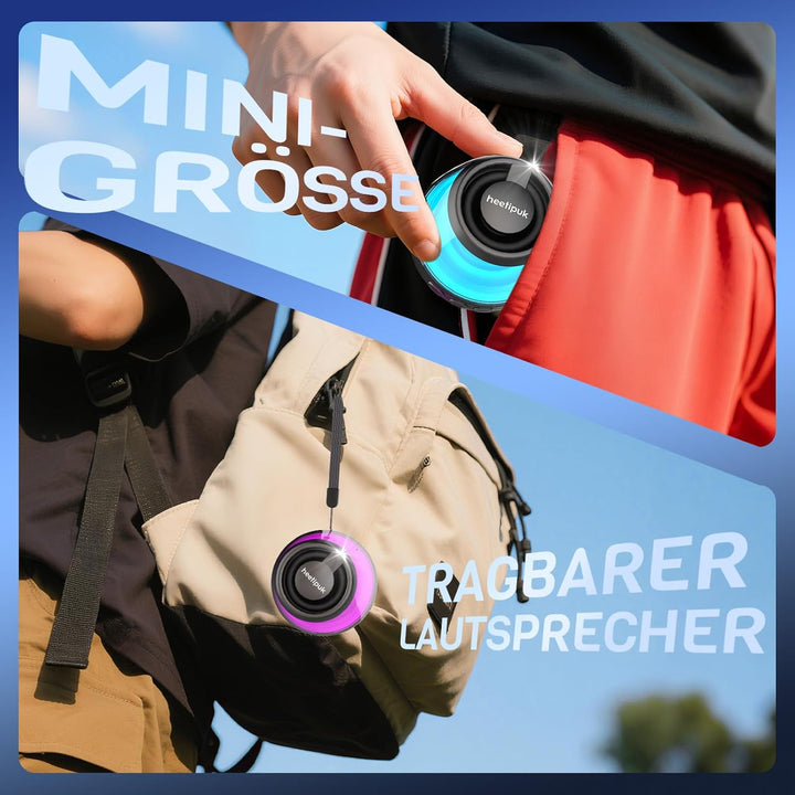 Magnetischer Bluetooth Lautsprecher, Tragbarer Mini Bluetooth Speaker mit Handyhalterung, 7 Stunden