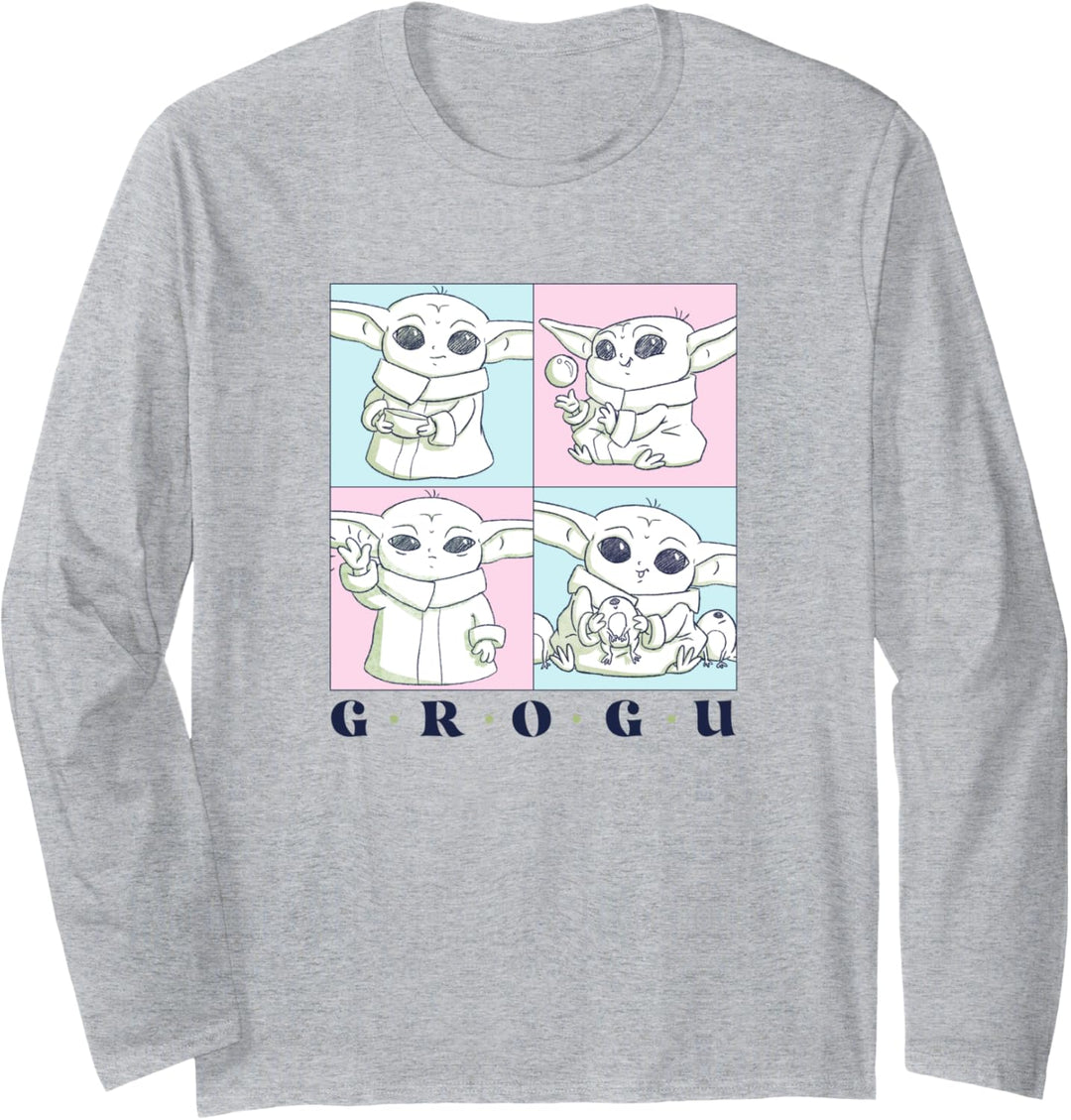 Star Wars: The Mandalorian Grogu Cute Pastel Box Up Langarmshirt