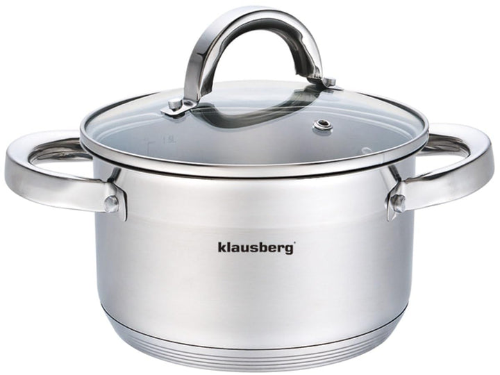Klausberg Topf mit Deckel in vielen Grössen 0.5L bis 14L Kochtopf Töpfe Induktion Edelstahl (0.5L) 0