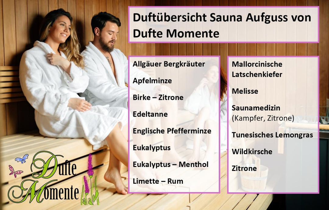 Dufte Momente | Saunaduft Wildkirsche 500ml in weisser Steinzeugflasche mit Korkmündung | vegan, ohn