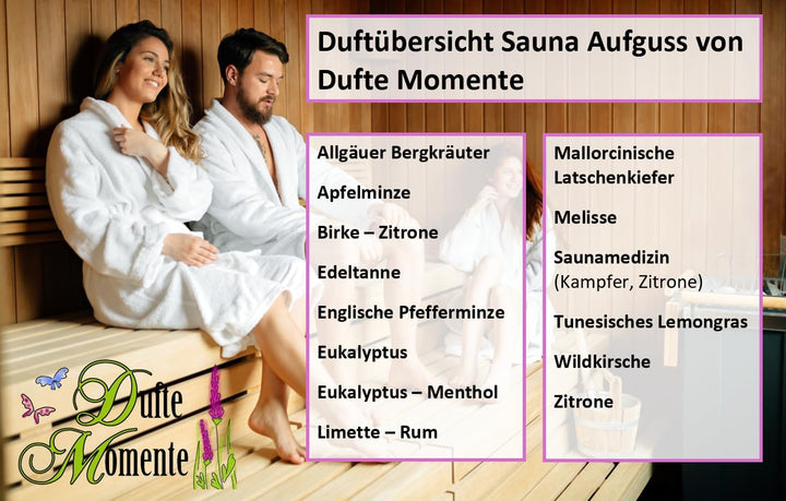 Dufte Momente | Saunaduft Wildkirsche 500ml in weisser Steinzeugflasche mit Korkmündung | vegan, ohn