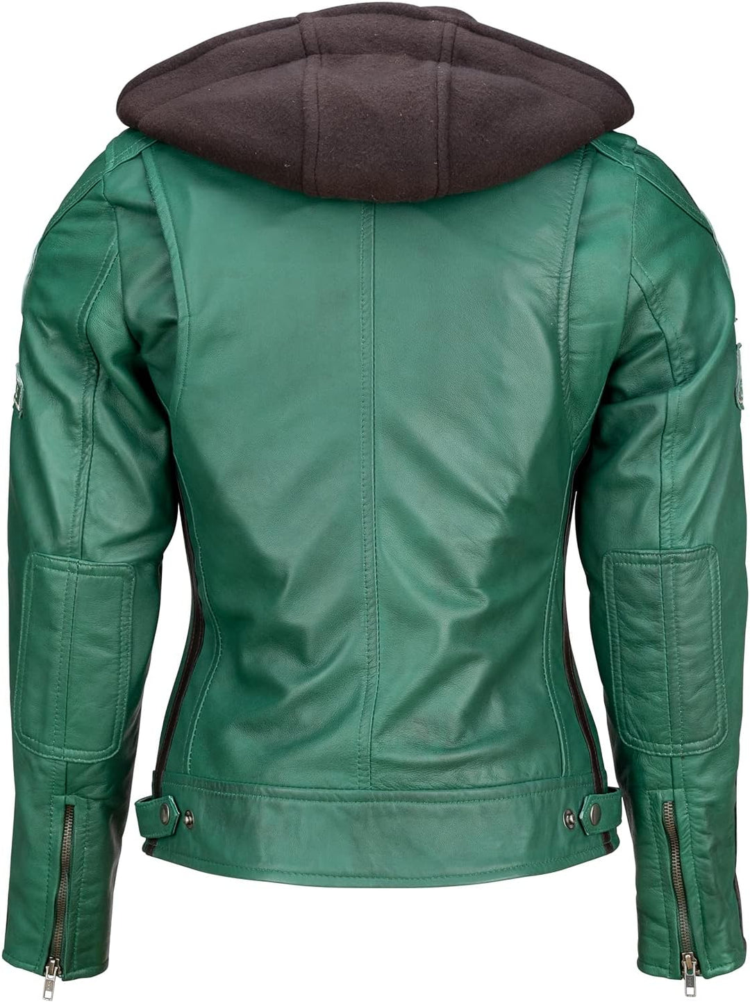 URBAN 5884 Motorradjacke Damen Mit Protektoren, Damenjacke aus Lammleder, Protektoren für Rücken, Sc