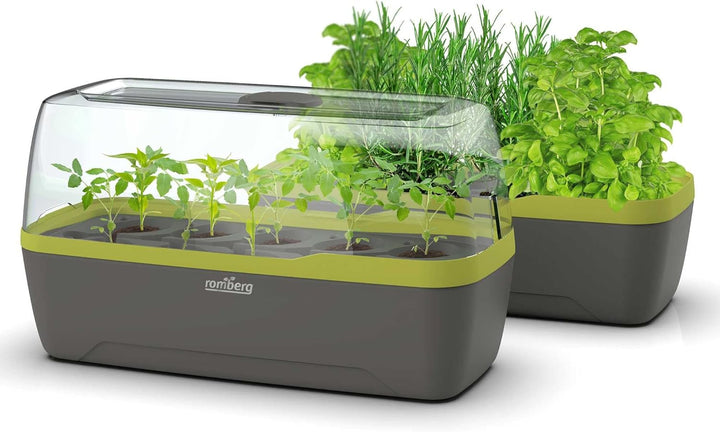 Romberg BoQube L Plus (Pflanzsystem, Farbe Anthrazit-Sommergrün, PAK-frei, lebensmittelecht, mit Bel