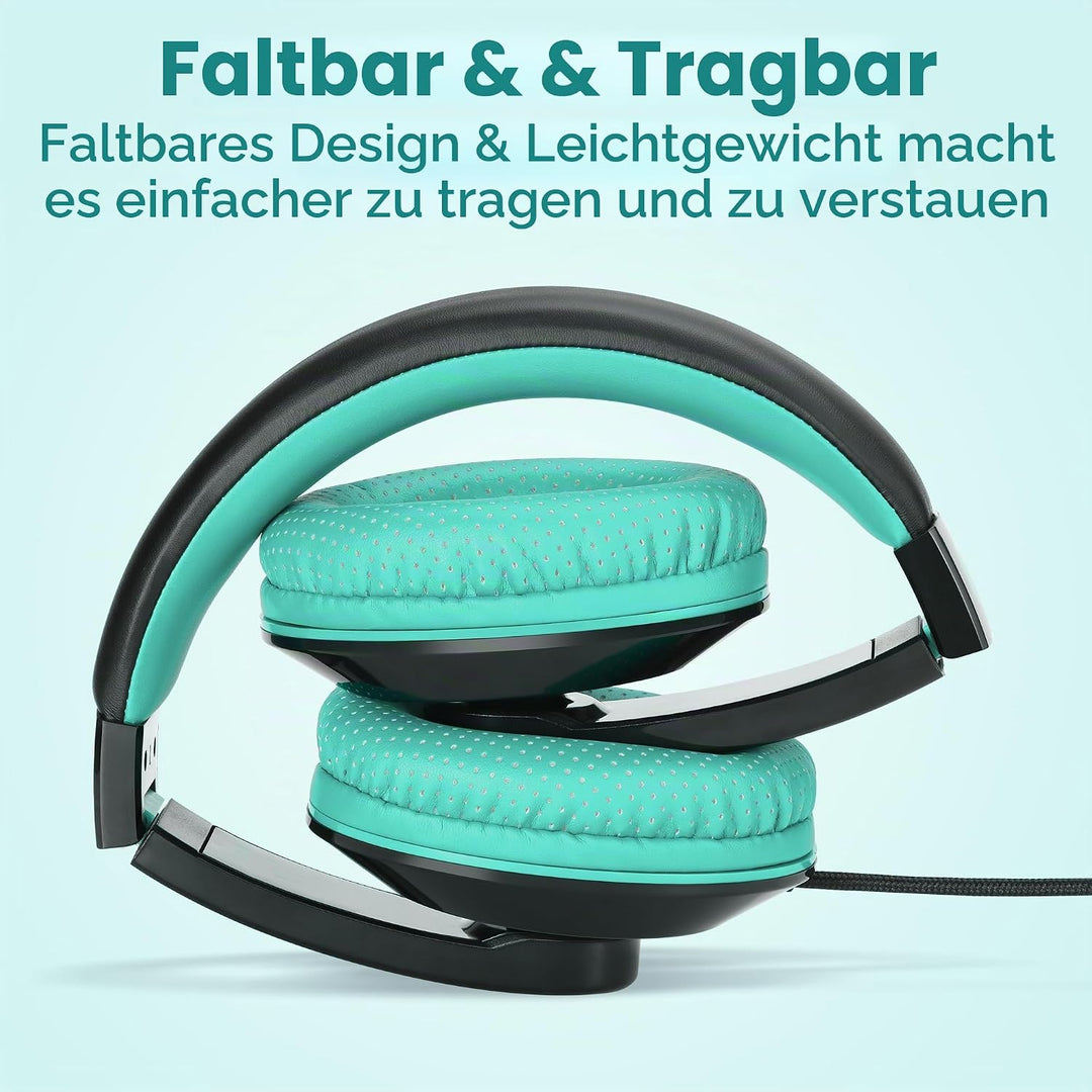 RockPapa Comfort+ Kinder Kopfhörer für Schule Jungen, Kopfhörer Kinder mit Kabel, Einstellbar, Lauts