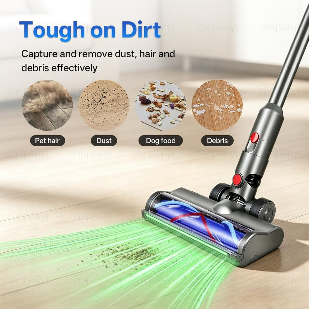 Bürste Ersatzteile kompatibel für Dyson V12 Detect Slim, Zubehör Bodenbürste mit grünem LED-Leuchten