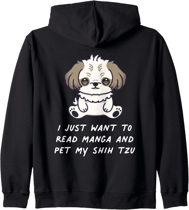 I Just Want To Read Manga And Pet My Shih Tzu Kawaii Hund Kapuzenjacke