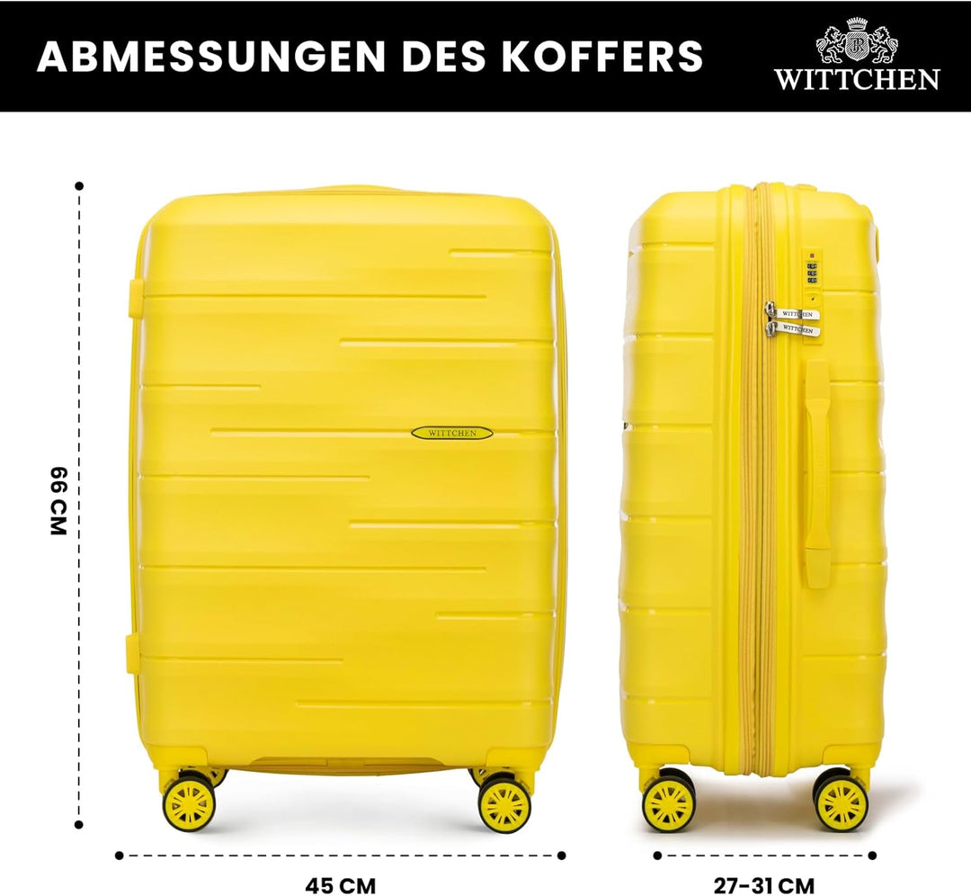WITTCHEN ARCO Line | Mittelgrosser Koffer Reisetasche | Leichtes Gepäck Polypropylen TSA-Schloss Tel