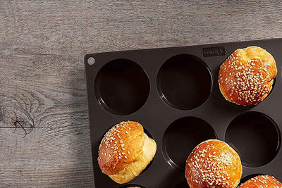 Lurch 85087 FlexiForm Burger Buns 12fach / Backform für 12 Burger Brötchen (ø 6,3 cm) aus 100% BPA-f