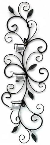 DanDiBo Teelichthalter Metall Wand Braun 131001 Wandteelichthalter 75 cm Wandleuchter Kerzenhalter W
