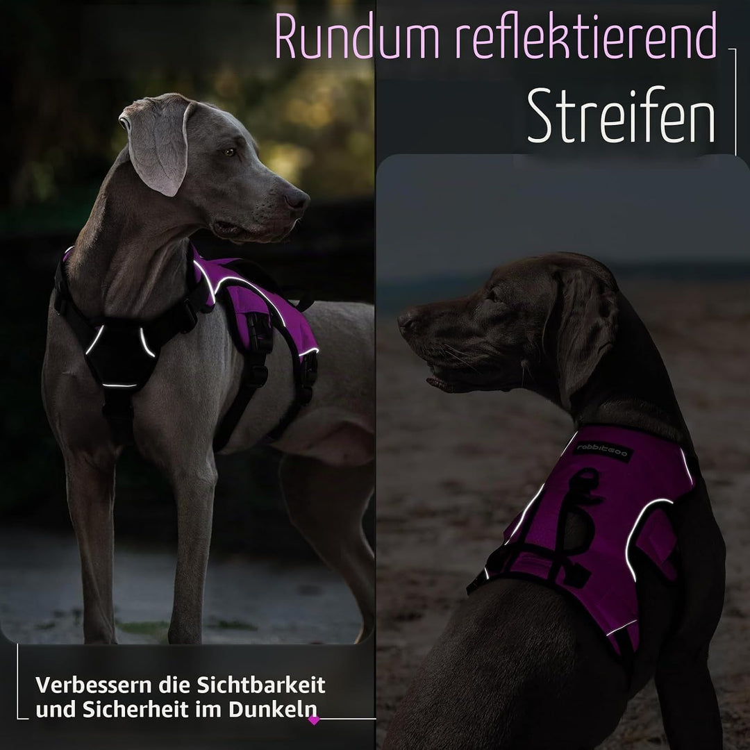 rabbitgoo Ausbruchsichere Hundegeschirr Grosse Hunde mit Griff, Anti Zug Sicherheitsgeschirr Hund At