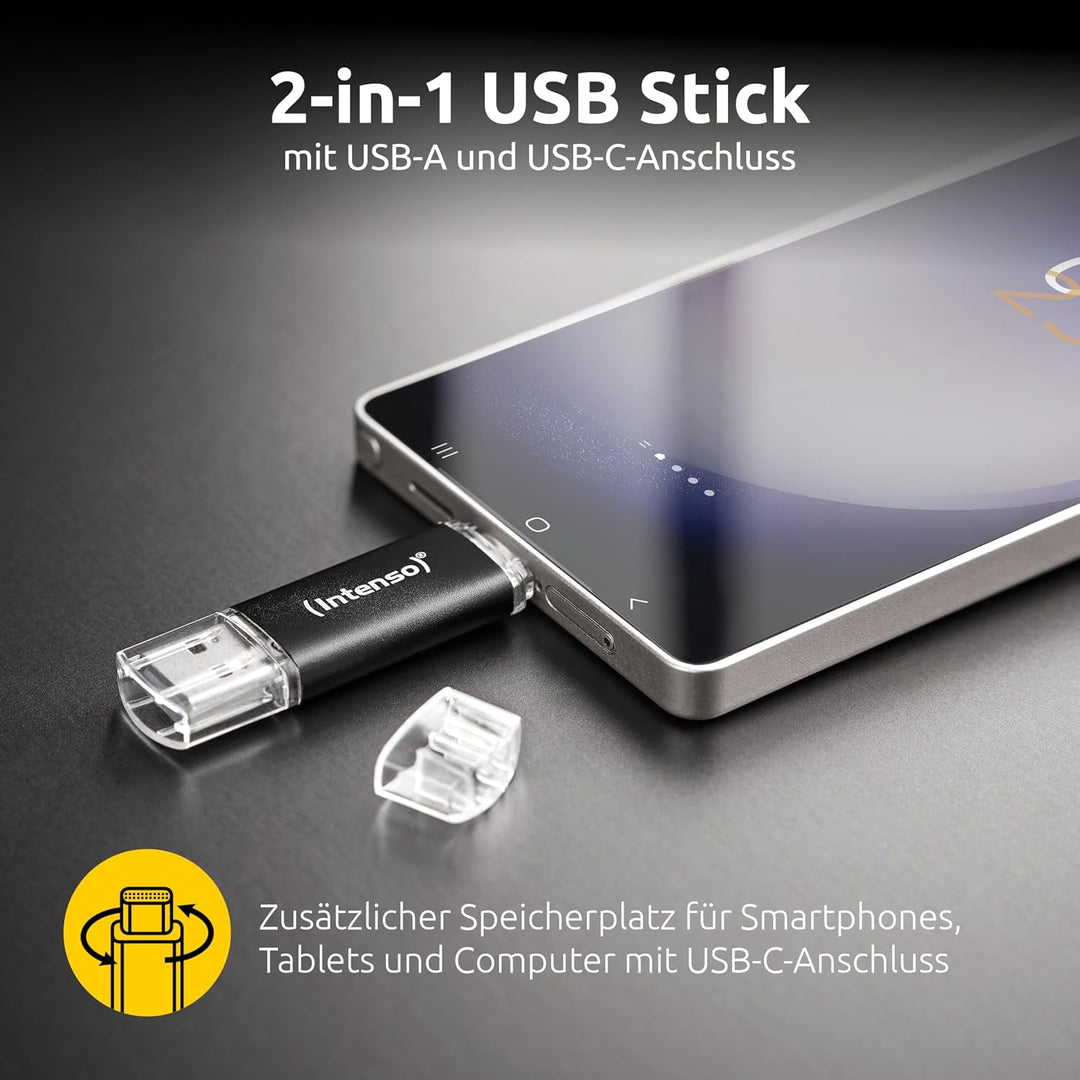 Intenso Twist Line 16 GB, Dual USB-Stick 3.2, USB-C und USB-A, 70MB/s | für OTG-fähige Smartphones &amp;