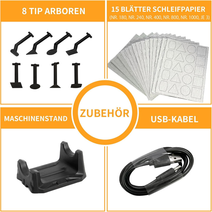 Bucasso Schnurloser Stiftschleifer, variable Geschwindigkeit, Mehrzweck-Elektrowerkzeug zum Schleife