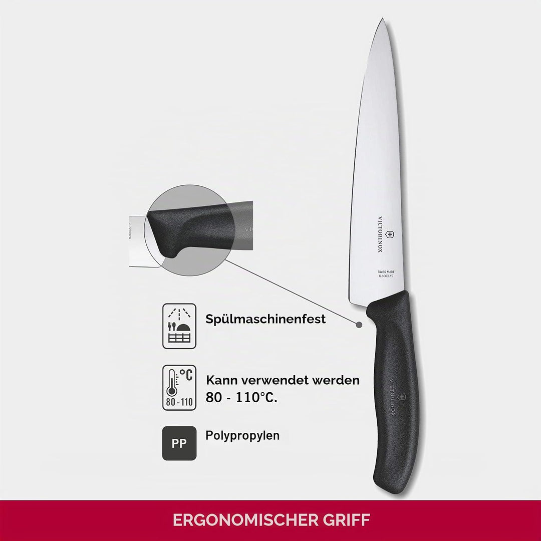 Victorinox, Swiss Classic, Profi Tranchiermesser, Extra Scharfe Klinge, gerader Schliff, 19 cm, Robu