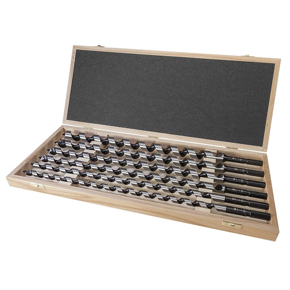 Schlangenbohrer Set Ø 6-8-10-12-14-16 mm, Länge 235 mm in einer Holzkassette Schlangenbohrer Kass. 6