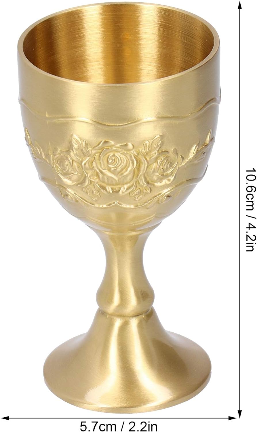 Vintage Bronze Weinbecher, Vintage handgemachte Messing König Royal Chalice geprägte Tasse für Geträ