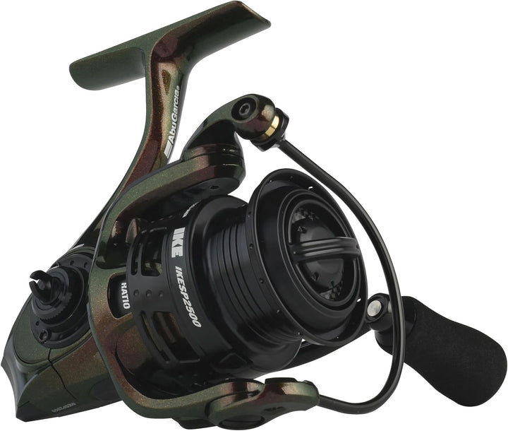 Abu Garcia Revo Ike Stationärrolle - leichte lilafarbene Spinnrolle mit 10 Kugellagern, Drop Shot Ke