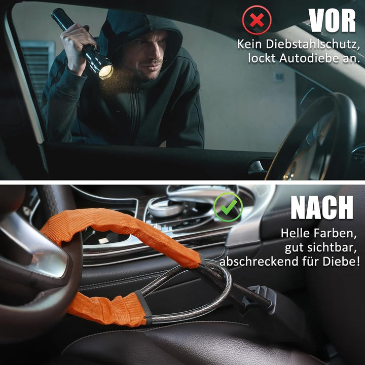 Tevlaphee Lenkradkralle, Lenkradschloss für Auto, Diebstahlsicherung Auto, Diebstahlsicherungen vom
