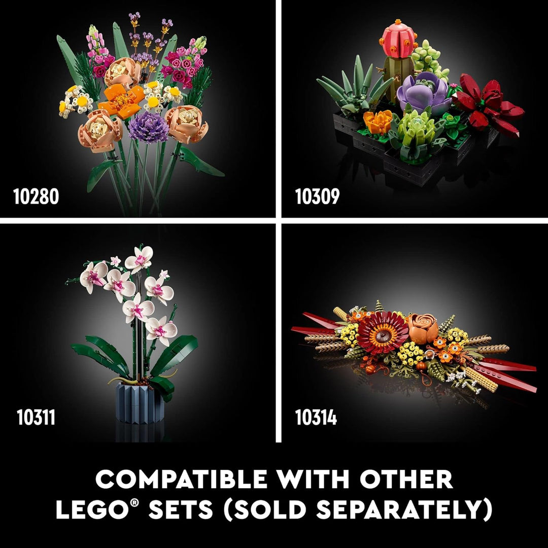 LEGO Icons Wildflower Bouquet 10313 Set - Künstliche Blumen mit Mohnblumen und Lavendel, Erwachsenen