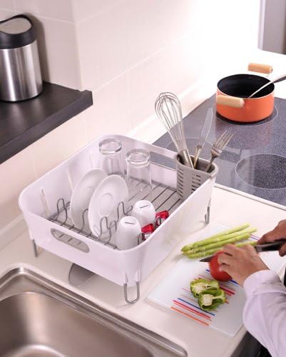 simplehuman KT1104 kompaktes Abtropfgestell, weisser Kunststoff, 5 Jahre Garantie Kompakt — Kompakte