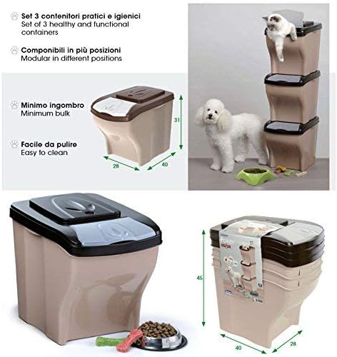 Bama - Tiernahrung Aufbewahrungsbehälternr - Set mit 3 - Praktische Aufbewahrung für Lebensmittel un