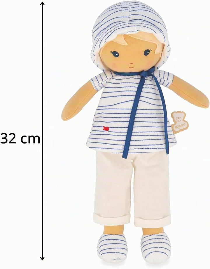 KALOO - Tendresse - Meine Erste Stoffpuppe Eli - 32 cm Grosse Puppe - Matrosenstil - Hübsche Geschen