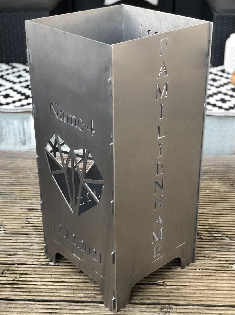 EXTRAVAGANT® Feuertonne, Feuerstelle, Feuerkorb, Feuersäule PERSONALISIERT für den Garten, Terrasse,