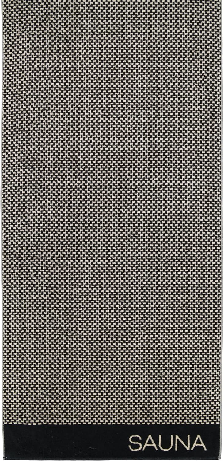CAWÖ Home Saunatücher Natural Allover 6220 Natur-schwarz - 39 Saunatuch 80x200 cm
