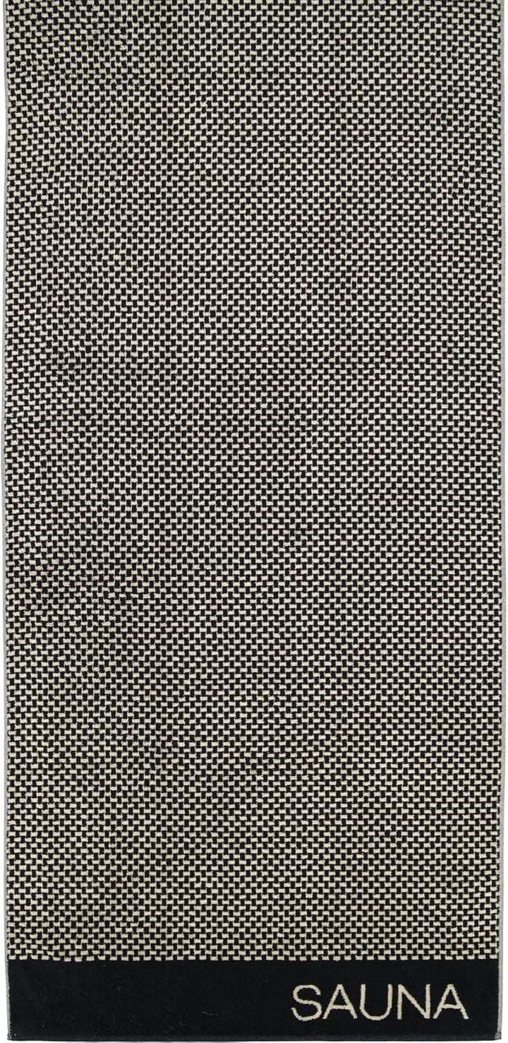 CAWÖ Home Saunatücher Natural Allover 6220 Natur-schwarz - 39 Saunatuch 80x200 cm
