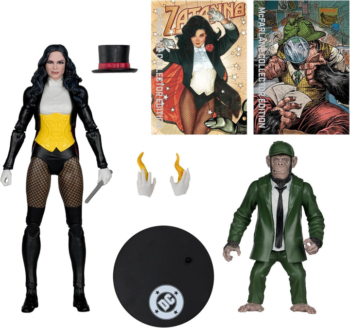 McFarlane DC Multiverse Zatanna (DC Classic) 17,8 cm Actionfigur mit Detective Chimp Collector Editi